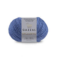 Gazzal EXCLUSIVE (Газзал Ексклюзив) №9939 синій (Пряжа вовна мериноса з мохером на шовку, нитки для в'язання)