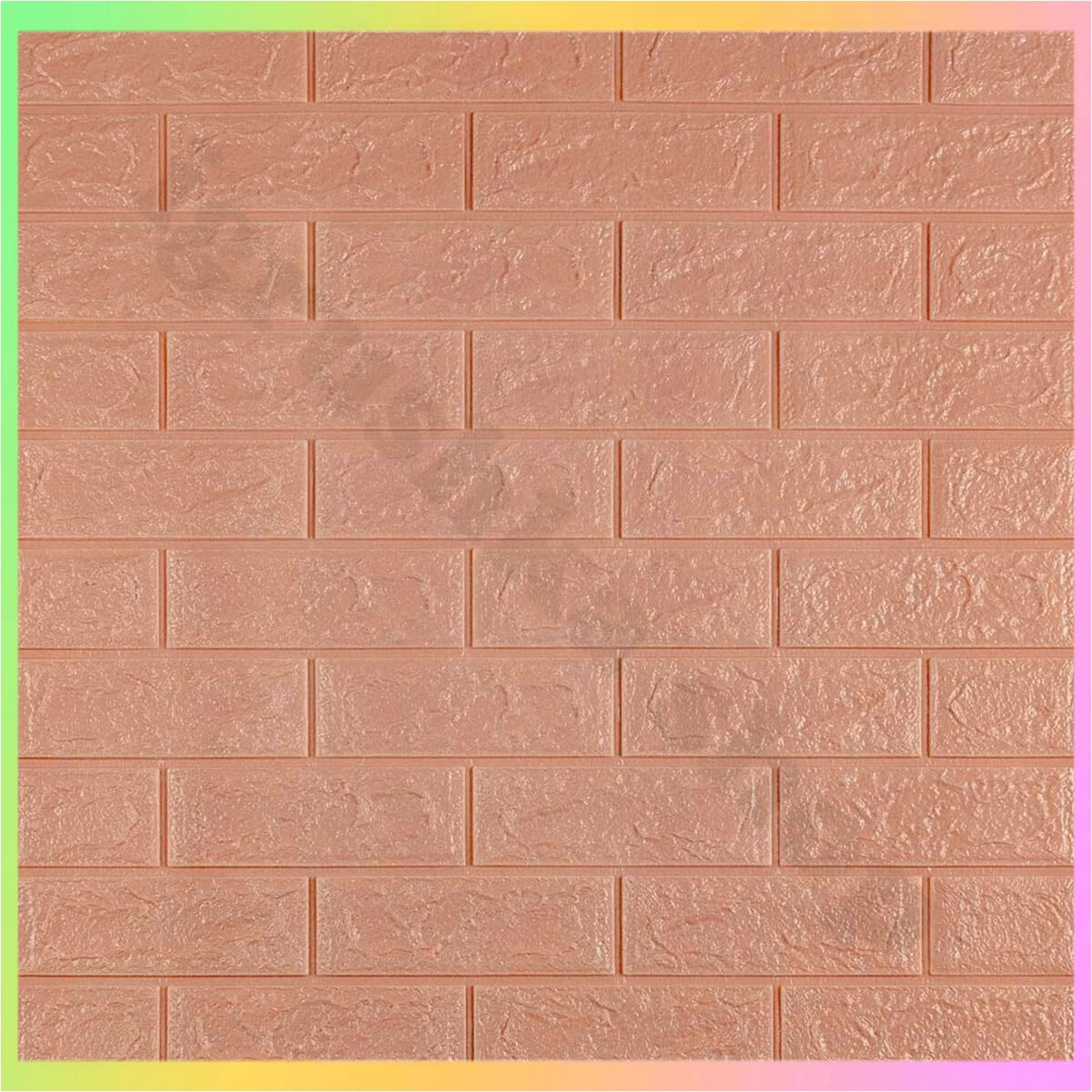 Самоклеючі 3D панелі для стін цегляне покриття колір пудра 70x77 см інтер'єрний декор стін з поліпропілену, фото 1