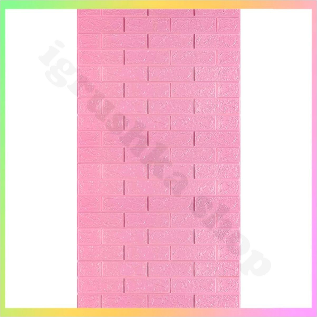 3D панель, що самоклеїться, під цеглу рожевого кольору 308х70х3 см для декору стін квартири офісу інтер'єру, фото 1