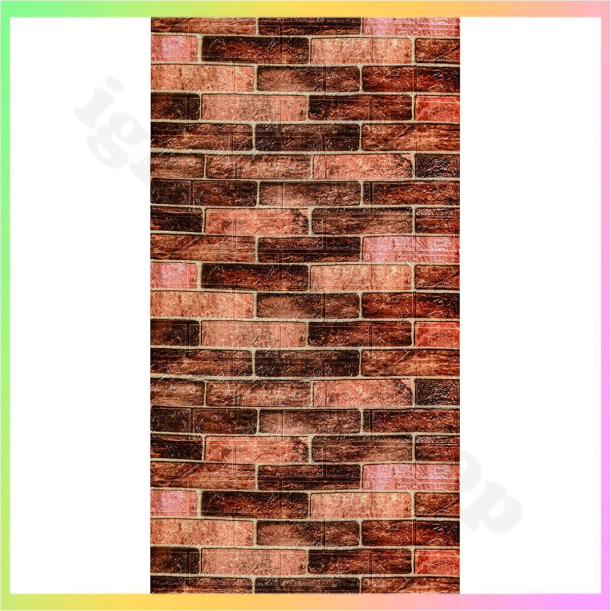 Самоклеюча панель 3D для стін в рулоні 3080х700х2 мм коричнева цегляна текстура для інтер'єру оздоблення декор, фото 1