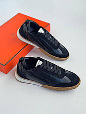 Жіночі чорні шкіряні кросівки Hermes Jet кеди Ермес, фото 2