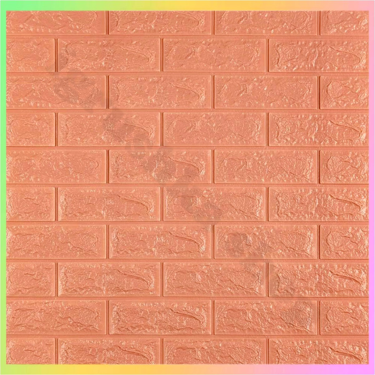 Самоклеючі 3D панелі для стін цегляна пудра текстура 70х77 см декоративне покриття для інтер'єру, фото 1