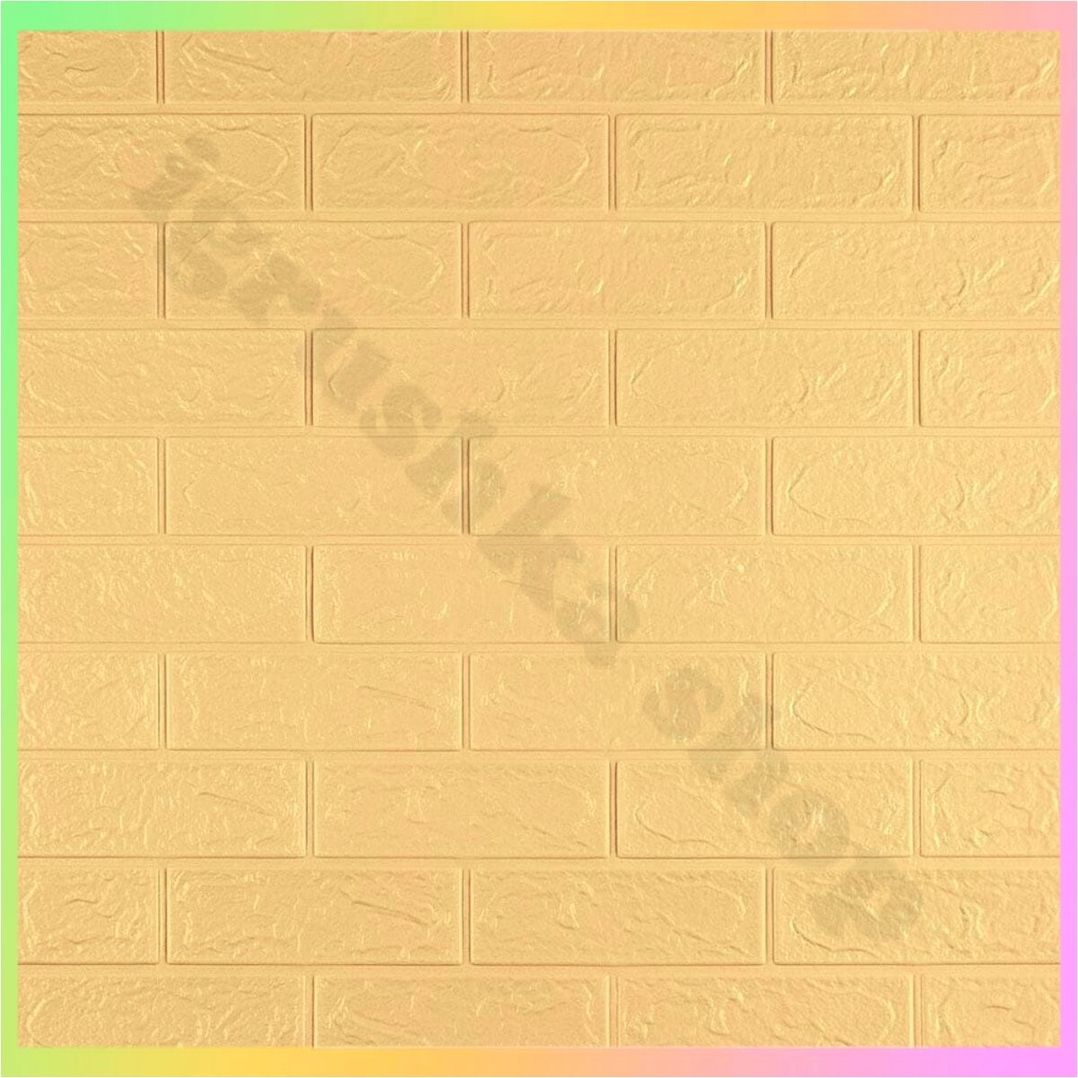 Самоклеючі 3D панелі для стін жовто-пісочного кольору 70х77 см декорування інтер'єру облицювання поверхонь, фото 1