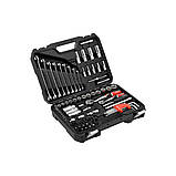 Набір торцевих та викруткових насадок і комбінованих ключів квадрат 1/4"/ 3/8" з аксесуарами 92 шт. Yato YT-38785, фото 4