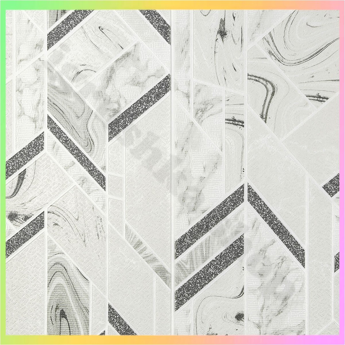 Стінові панелі 3D самоклеючі абстракція сіра для декорування інтер'єру 68х68 см легкі міцні вологостійкі, фото 1