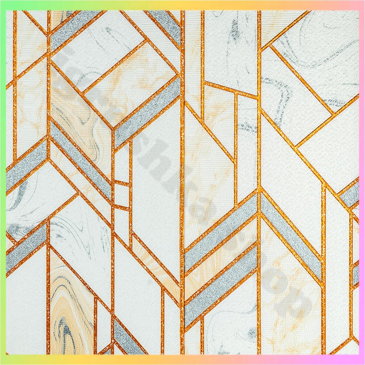 Стінові панелі самоклеючі 3D рельєфна цегла декор стін поліпропілен 68х68 см білі для інтер'єру, фото 1