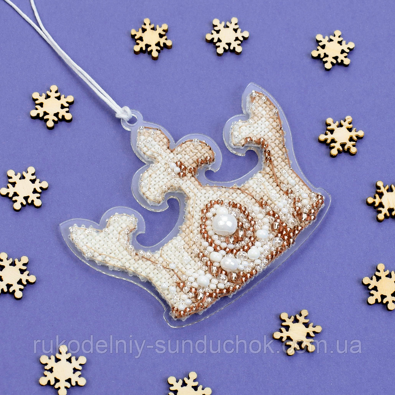 Набір для вишивки новорічної іграшки НА-009 Чарівний блиск, фото 1