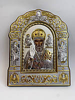 Серебряная икона Святого Николая 20х25см
