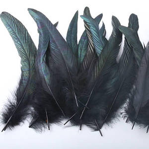 Декоративне Пір'я / Пухнасті / Упаковка ≈ 45-50 шт / від 18 до 24 см / Чорний №16