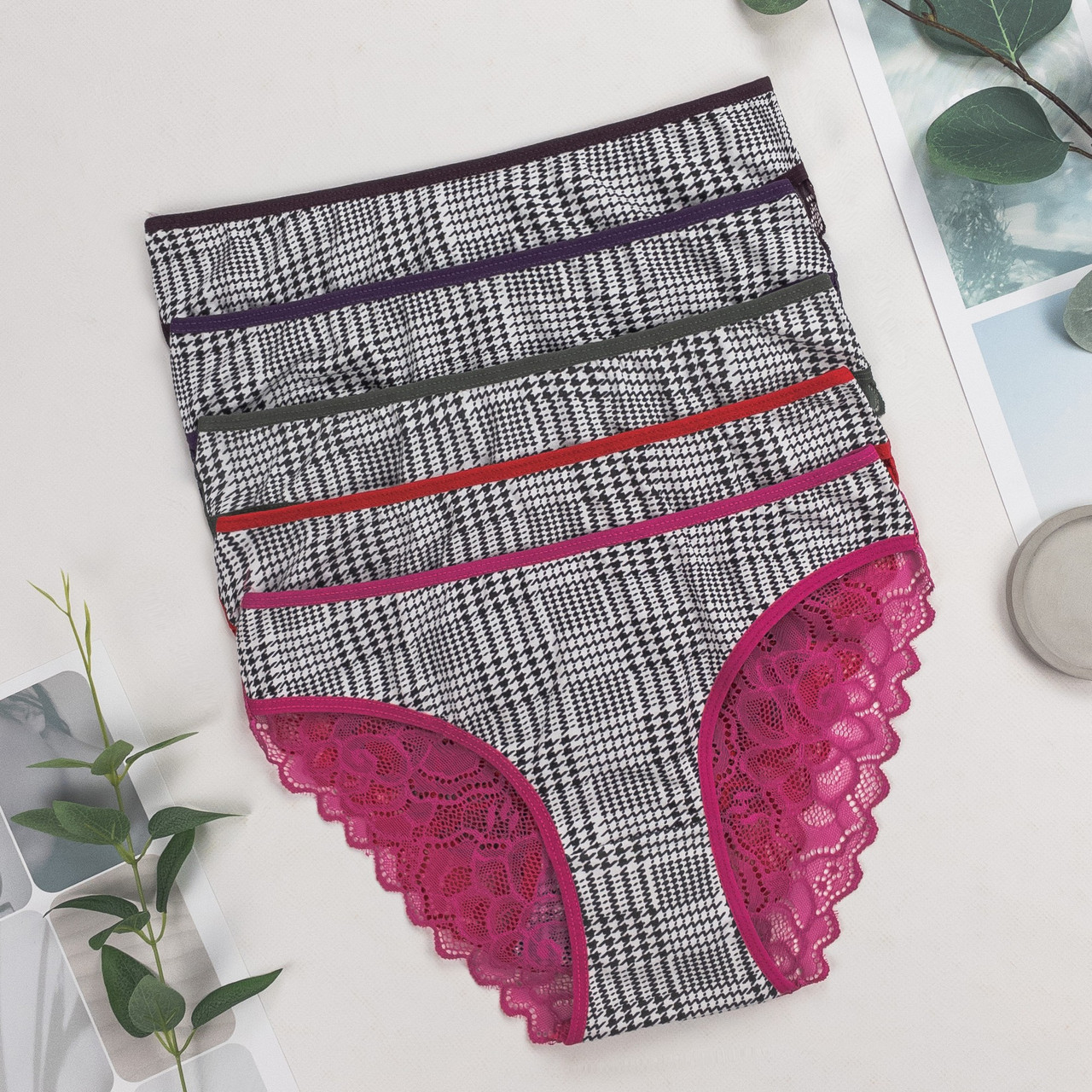 Труси cліпи з мереживом жіночі Nicoletta Туреччина M, L, XL   5 шт.