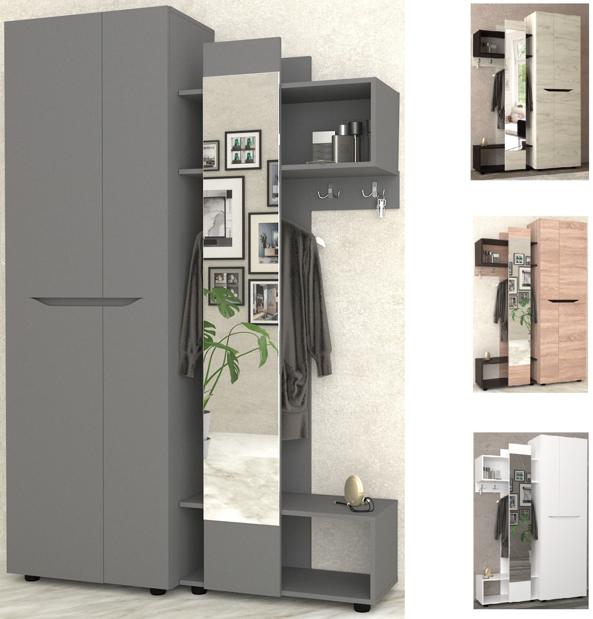 Передпокій Аякс антрацит 135х37.6х200 см, фото 1