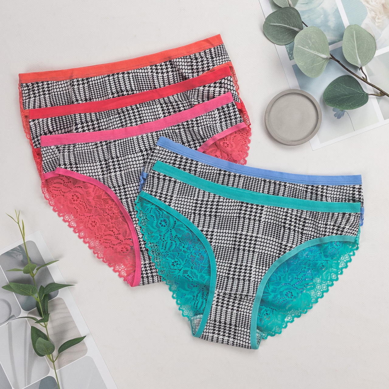 Труси cліпи з мереживом жіночі Nicoletta Туреччина M, L, XL | 5 шт.