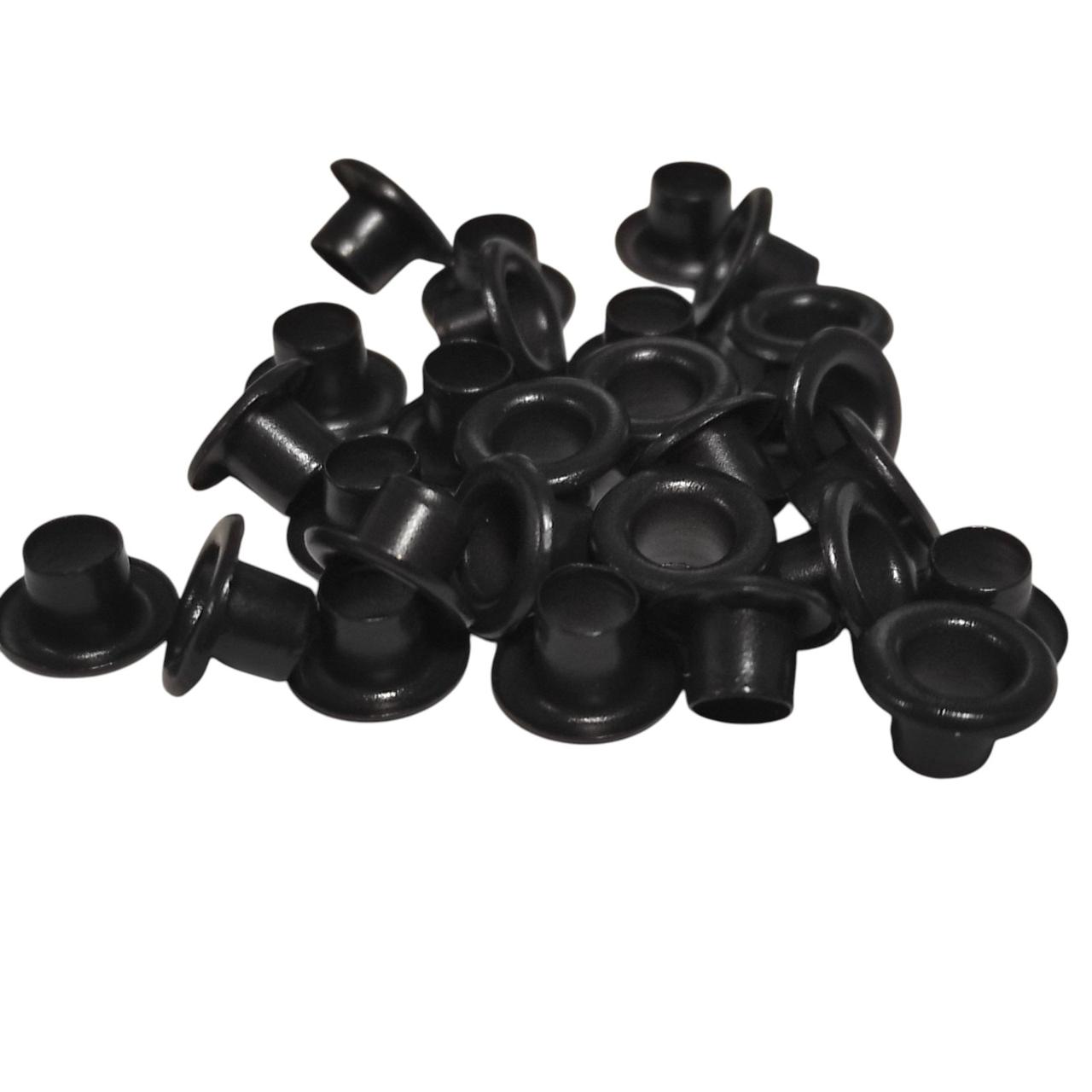 Люверси блочка 4.8мм, колір чорний (закльопка) 100шт (6844)