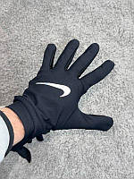Рукавички Nike dri-fit спортивні чорні зимові з сенсорними вставками