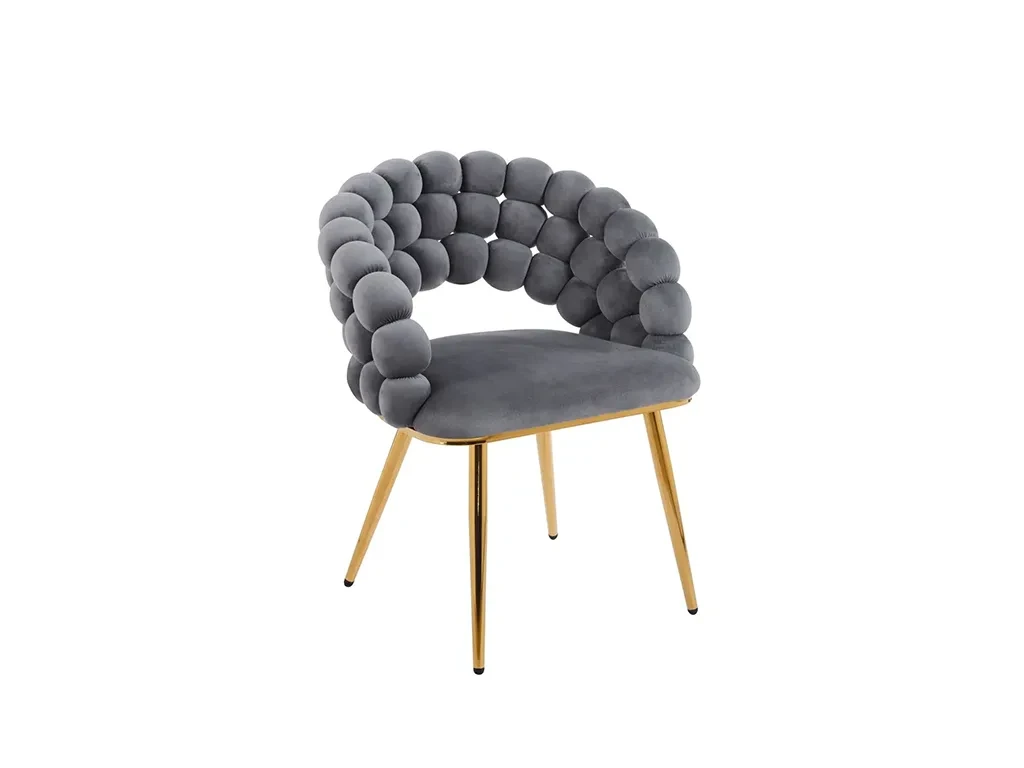 М'який стілець K20-FX (G) velvet, сірий/Срібний, фото 1