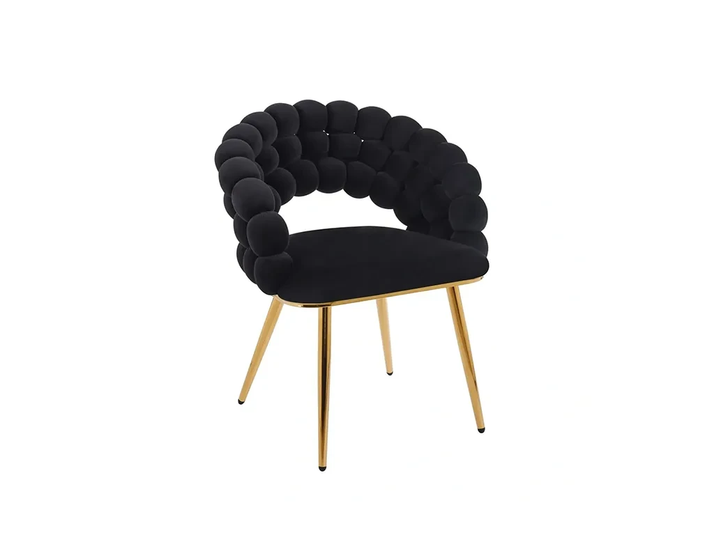М'який стілець K20-FX (G) velvet, чорний / золотий, фото 1