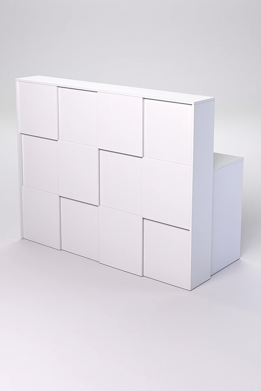 Стійка адміністратора для офісу з ЛДСП, колір Білий (БЕЗ ПІДСВІТКИ), фото 1