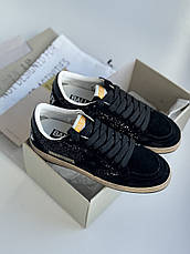 Жіночі чорні шкіряні кросівки кеди Golden Goose Super-Star з білою зіркою, фото 5