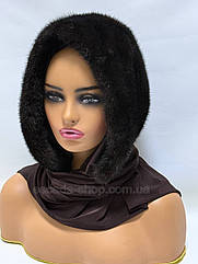 Жіноча хустка з норки, "Махагон".