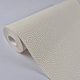 Шпалери вінілові на флізеліні 0.53 × 10.05 м Marburg 57217, молочні для спальні, вітальні, коридору, фото 2