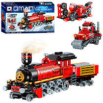 Пластиковий конструктор 3 в 1 Поїзд, будтехніка, мотоцикл (305 деталей) Trans Collector Qman 42101