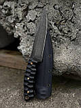 Тактичний ніж ручної роботи «Клик #2» з піхвами з кайдексу Х12МФ/60 HRC., фото 4