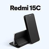 Чохол-книга для Xiaomi Redmi 15C чохол книжка з підставкою на телефон сяомі редмі 15ц чорна
