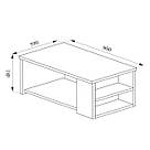Журнальний стіл із поличками шириною 90 см Кавові та чайні столики у вітальню з Ламінованого ДСП, фото 8