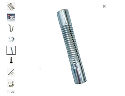 З'єднувач (коліно) для вихлопної труби гофра 25-26 mm генератор, авто, мото, вебасто. 15 см. Нержавейка.