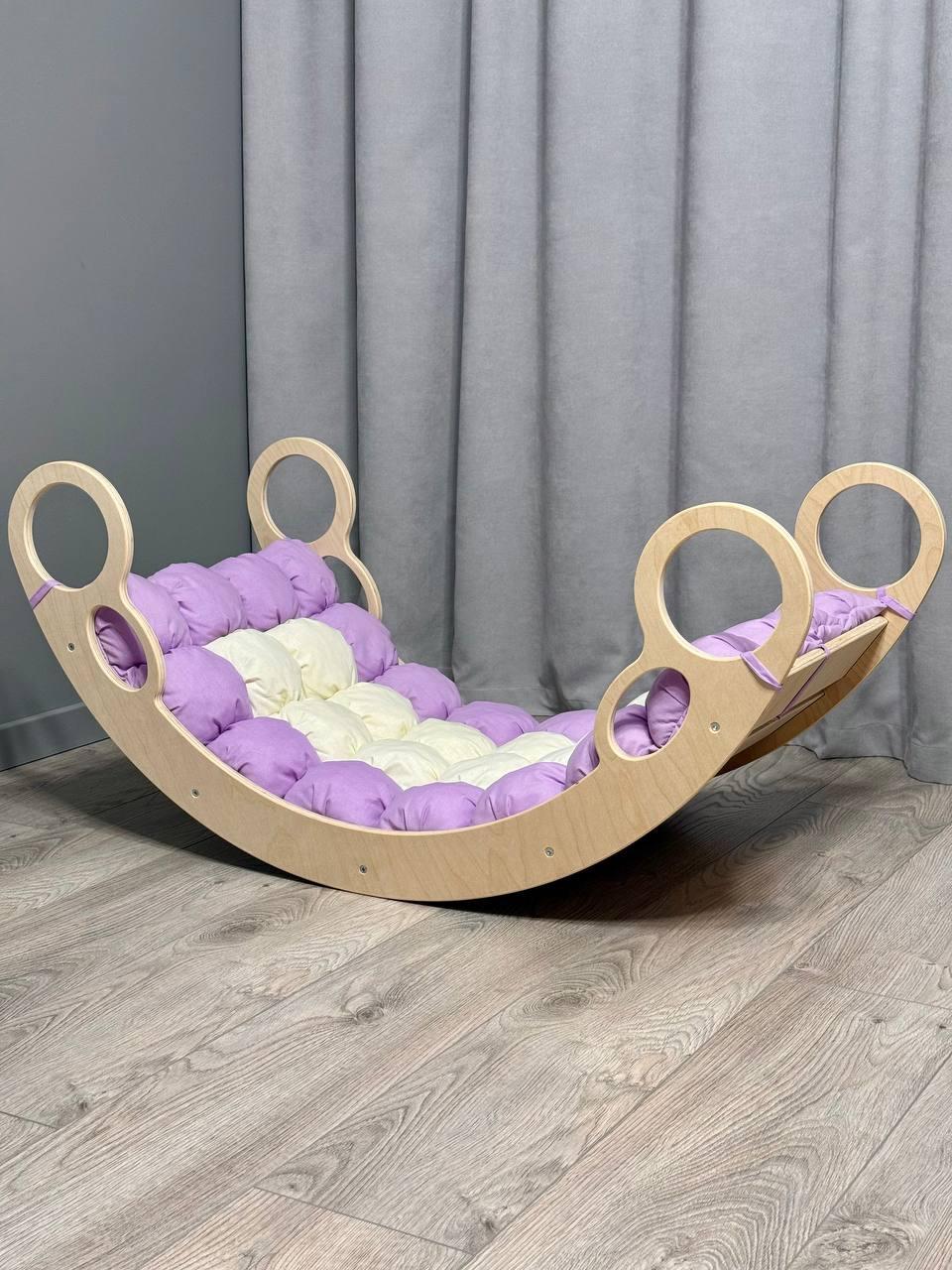 Дитяче ліжечко качалка з матрасиком 50 БОНБОН, дитяча качалка, качалка для дітей, балансир, дитяча гойдалка балансир, качалка, фото 1