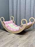 Дитяче ліжечко качалка з матрасиком 51 БОНБОН, дитяча качалка, качалка для дітей, балансир, дитяча гойдалка балансир, качалка, фото 5