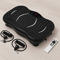 Віброплатформа для тренувань + 2 еспандери та пульт, до 150кг / Тренажер з віброплатформою для вправ / Фітнес платформа