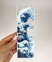 Пластикова 3D закладка для книги Finding Велика хвиля об'ємне зображення Синій 17.8 × 6 см