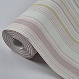 Шпалери вініл на флізеліні 0.53 × 10.05 м Marburg 57131, молочні з пудровим та зеленим для спальні, вітальні, коридору, фото 5