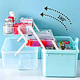 Аптечка пластикова, Бокс, коробка, органайзер для ліків DA270, фото 6