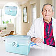 Аптечка пластикова, Бокс, коробка, органайзер для ліків DA270, фото 7