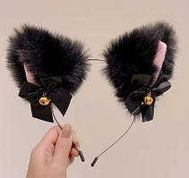 Обруч із пухнастими вушками на дитячу голову /Прикраса на голову/ Прикраса для волосся для фотосесії/для свят / Косплей