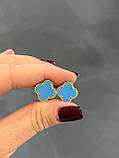 Сережки сині на замочку в лимонному золоті, фото 6