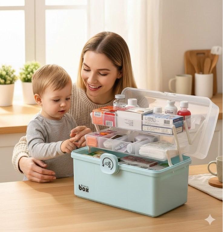 Аптечка пластикова, Бокс, коробка, органайзер для ліків DA270, фото 1