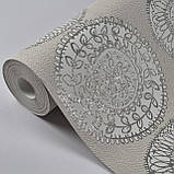 Шпалери вініл на флізеліні 0.53 × 10.05 м Marburg 57127, бежеві для спальні, вітальні, коридору, фото 3