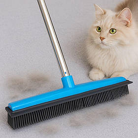 Швабра для підлоги гумова з нержавіючою ручкою KT7002001, змінна насадка