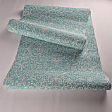 Шпалери вініл на флізеліні 0.53 × 10.05 м Marburg 57115, бірюзово-сірі для спальні, вітальні, коридору, фото 3