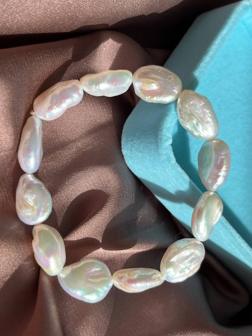 Браслет з натуральних барочних перлів, фото 1