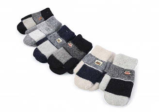 Рукавиці дитячі для хлопчика подвійні, кролик, хутро (6-8 л.), оптом уп/6пар