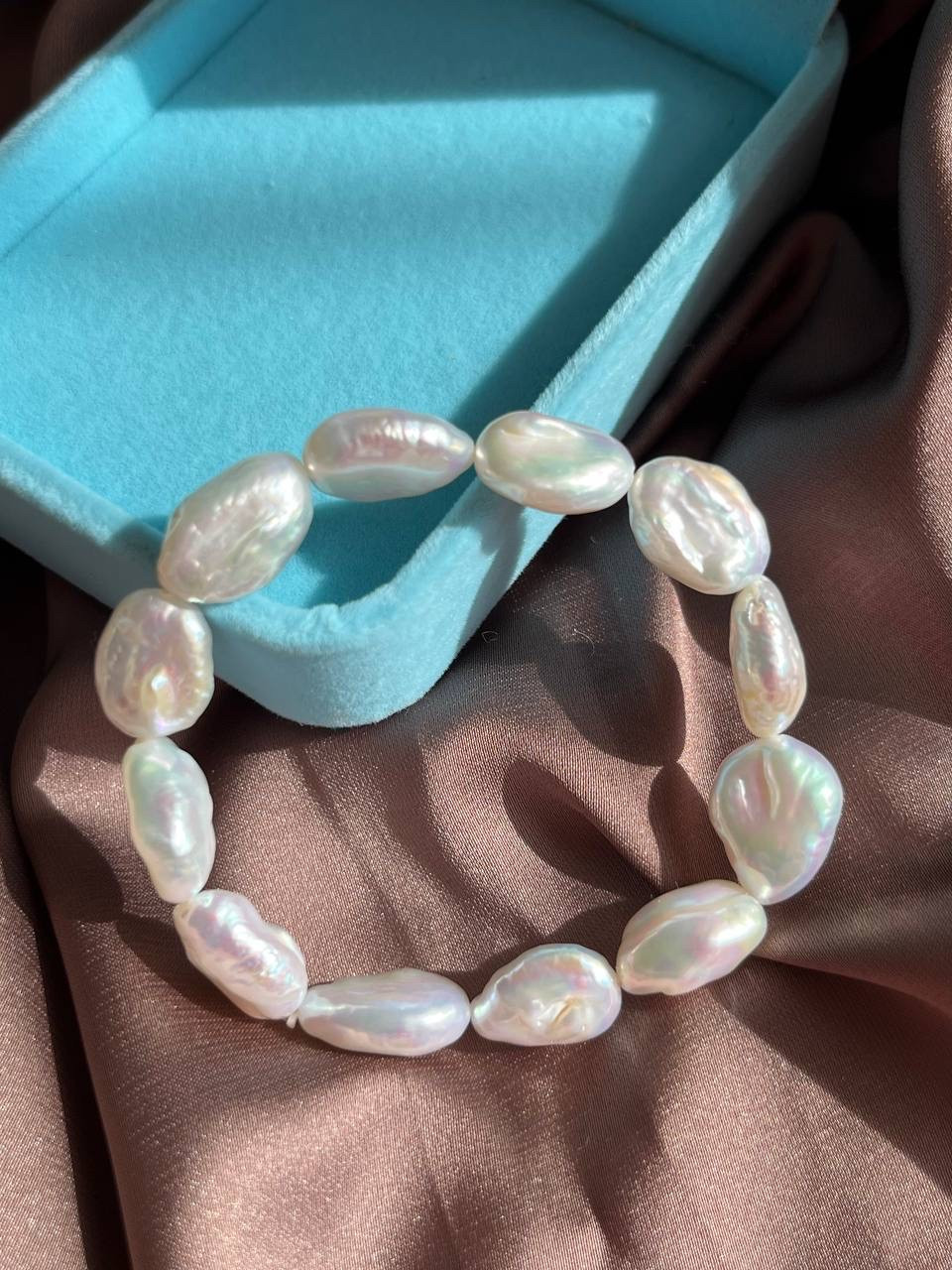 Браслет з натуральних барочних перлів, фото 1