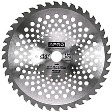 Диск для тримера з вигином і твердосплавними напайками APRO 40T Curved (830804) Ø255 × 1.3 мм