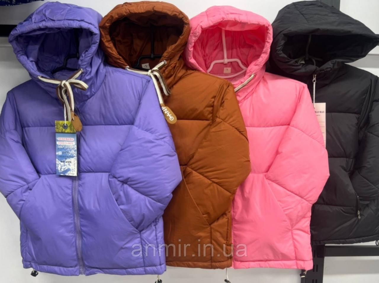 Куртка зимова підліткова з капюшоном і кишенями для дівчинки 7-11 років, колір уточнюйте під час замовлення