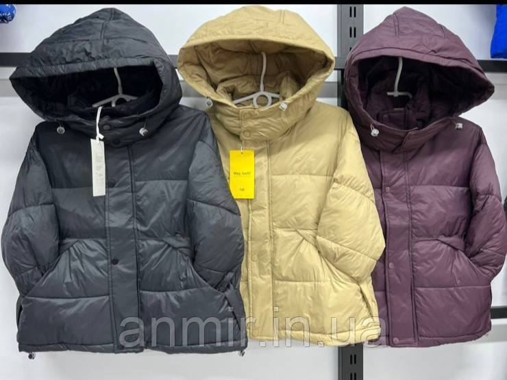 Куртка зимова підліткова з капюшоном і кишенями для дівчинки 7-11 років, колір уточнюйте під час замовлення