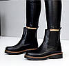 Черевики челсі зимові жіночі шкіряні чорні, фото 5
