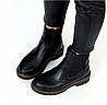 Черевики челсі зимові жіночі шкіряні чорні, фото 3
